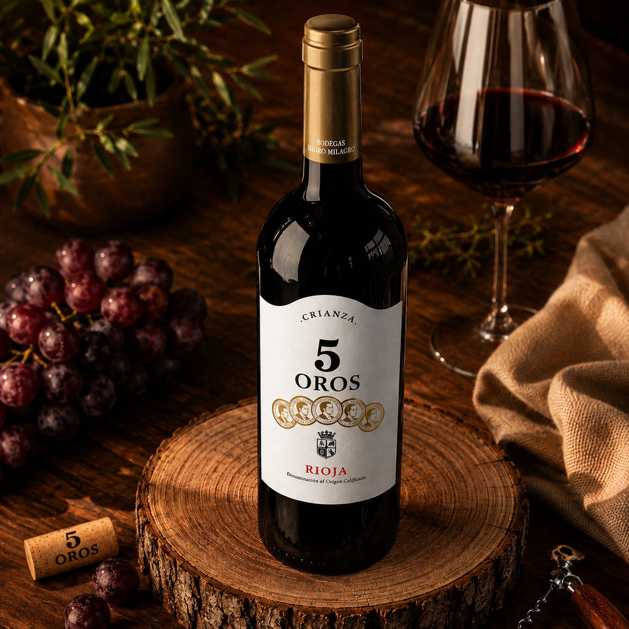Vinho Tinto Espanhol 5 Oros Crianza D.O.Ca. Rioja